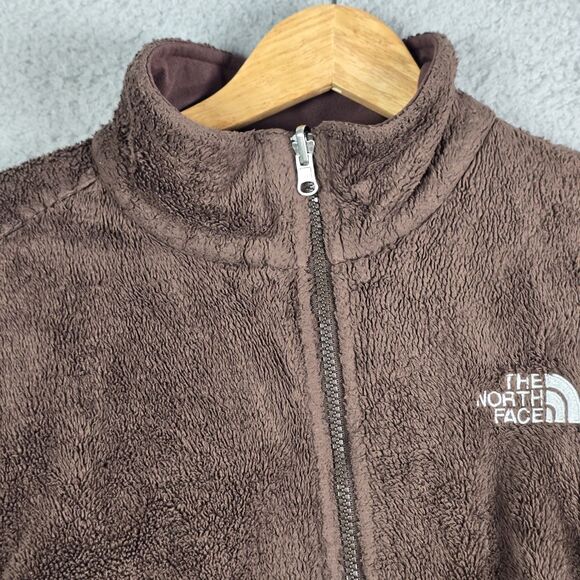 North Face Osito Brown Plush Fleece Jacket Full Zip Soft Teddy Cozy Women Large - Picture 9 of 13